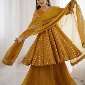 Embroidered Sharara Set with Dupatta