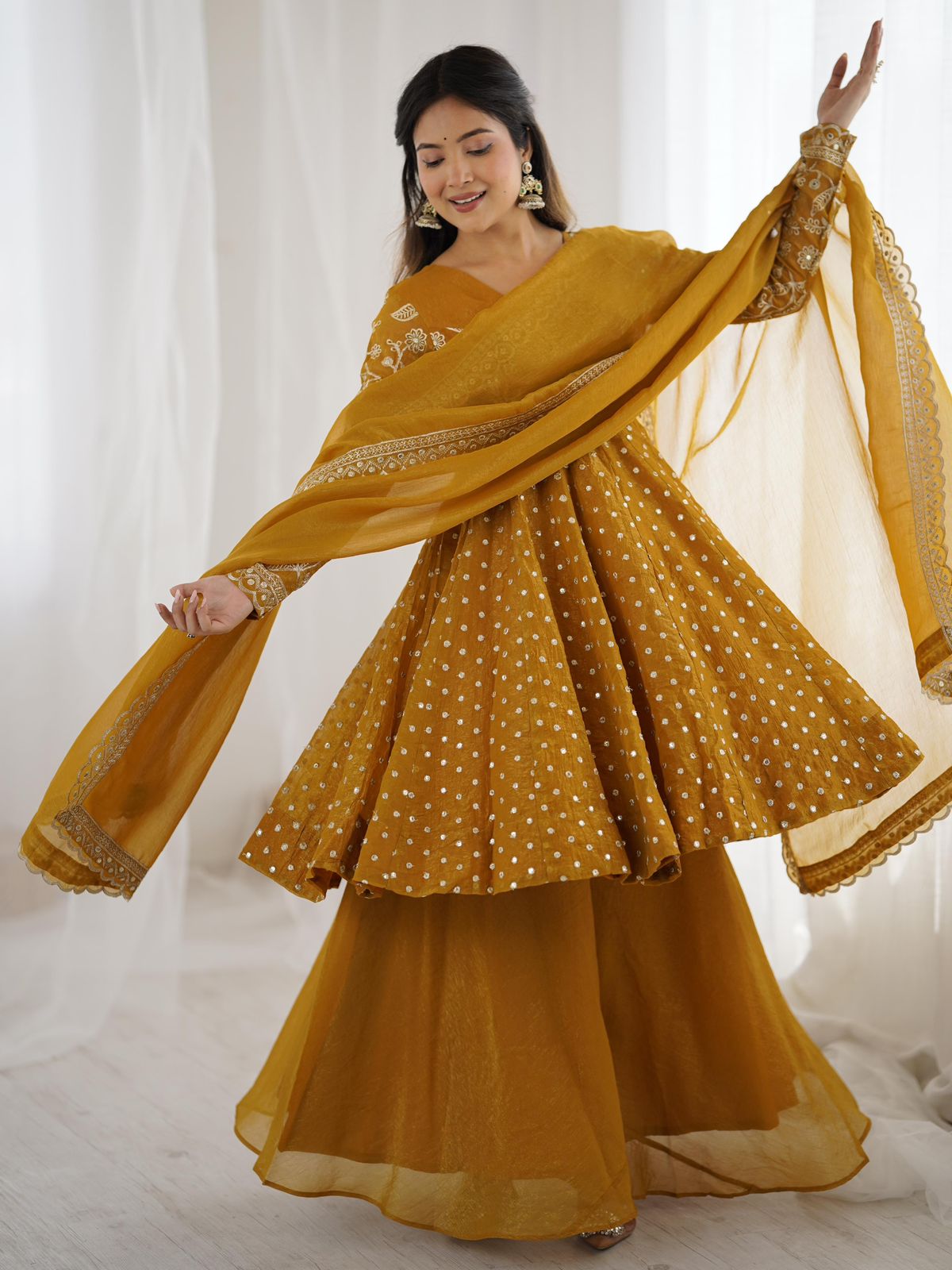 Embroidered Sharara Set with Dupatta