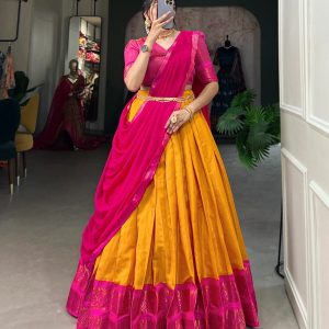 South Indian Kanchipuram Silk Lehenga Set