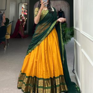 South Indian Kanchipuram Silk Lehenga Set