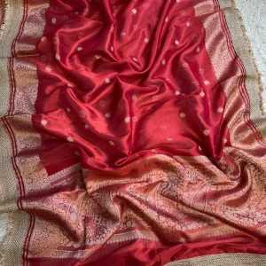 Designer Tissue Saree with Lace Work zari weave closeup