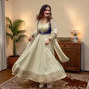 Designer Party Wear Look Collection full front look gown koti pant dupatta